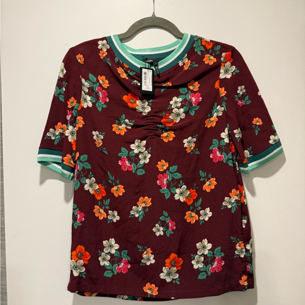 Maje Multicolor Floral Short Sleeve Tee